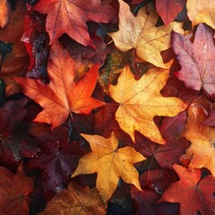 Foliage bursting with autumn colors and details