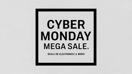 Modern Cyber Monday Banner with Black Frame and Clean Typography