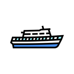 ferry ship color icon vector. ferry ship sign. isolated symbol illustration