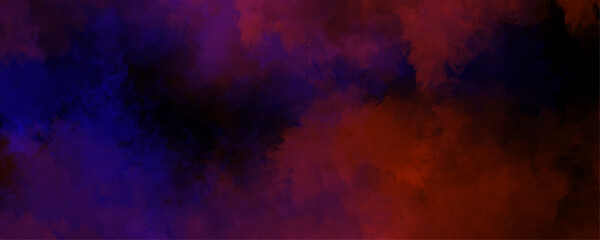 Abstract powder splatted background. Beautiful stylist modern black texture background with smoke. Abstract Watercolor red grunge background painting. Nebula and stars of night sky banner.	
