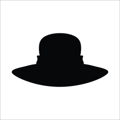 straw Hat silhouette, women hat silhouette