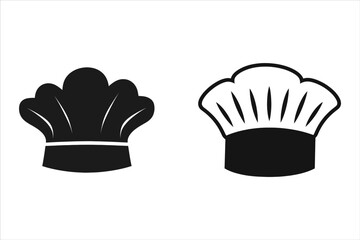 Chef Hat Silhouette Isolated on a White Background