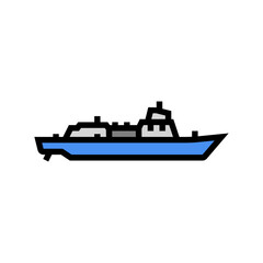 frigate ship color icon vector. frigate ship sign. isolated symbol illustration