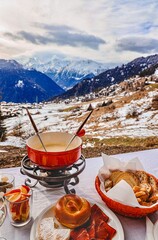fondue in the alps