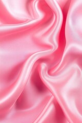 Obraz premium Smooth pink satin fabric with flowing curves and folds