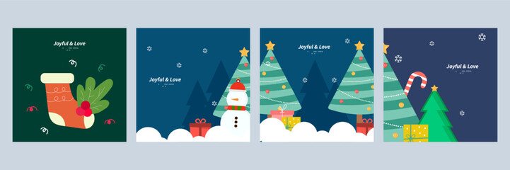 Festive Christmas Card Designs With Modern Graphic Illustrations