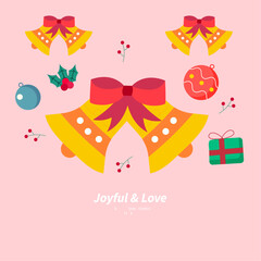 Joyful Celebration Graphic With Colorful Chrismast Element. Ideal for festive and celebratory themes, conveying positivity and happiness