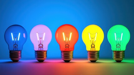Colorful Light Bulbs for Innovative Business Ideas
