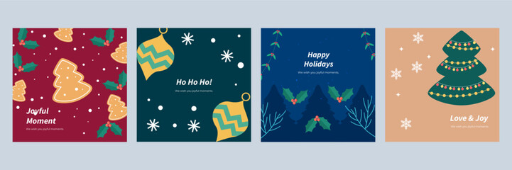 Festive Greeting Card Christmas Designs with Ornaments