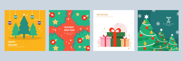 Festive Christmas Cards Featuring Modern Art Design