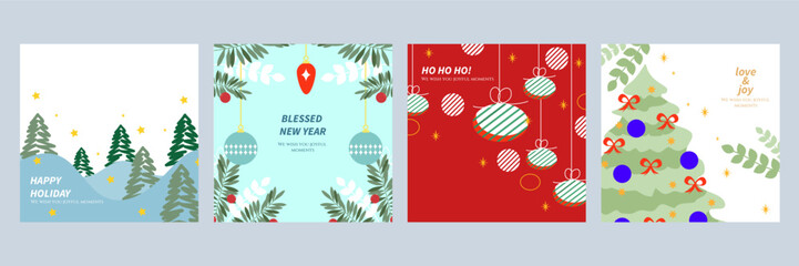 Festive Christmas Cards Featuring Modern Art Design