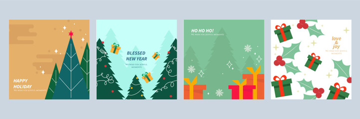 Joyful Holiday Greeting Cards with Christmas Themes