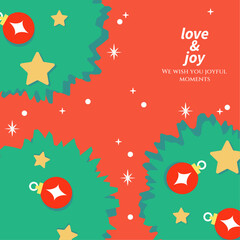 Festive illustration featuring a decorated Christmas capturing the joy and celebration of the holiday season. Ideal for festive greeting cards and decorations