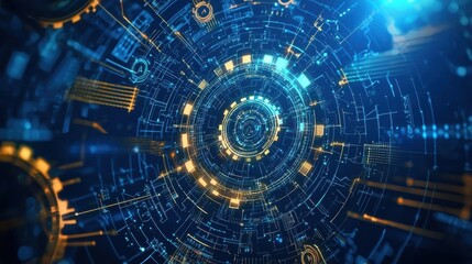 Obraz premium Futuristic Business Operations and Analysis Concept