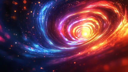 A colorful spiral galaxy filled with vibrant stars and cosmic dust in deep space