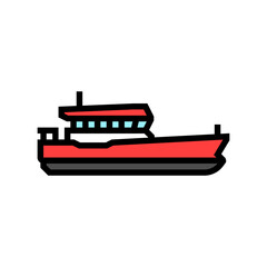 pilot boat ship color icon vector. pilot boat ship sign. isolated symbol illustration