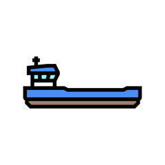 hospital ship color icon vector. hospital ship sign. isolated symbol illustration