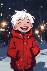 Joyful moments of children in winter clothing, embracing snow and cold, with warm scarves, hats, and smiles lighting up the day
