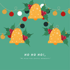 Joyful Celebration Graphic With Colorful Chrismast Element. Ideal for festive and celebratory themes, conveying positivity and happiness