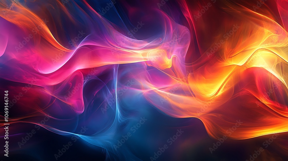 Wall mural gorgeous abstract wallpaper with bright and colorful patterns image
