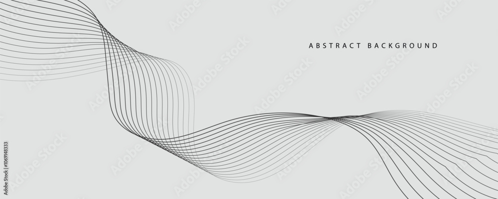 Wall mural abstract wave element for design. digital frequency track equalizer. stylized line art background. v