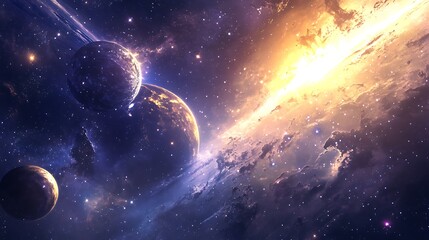 Fototapeta premium High definition digital art showcasing a breathtaking galaxy scene image