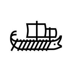 dhow ancient ship line icon vector. dhow ancient ship sign. isolated contour symbol black illustration
