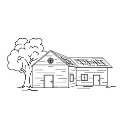 Outline of a house, cabin