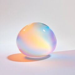 Obraz premium Colorful iridescent glass sphere reflecting light