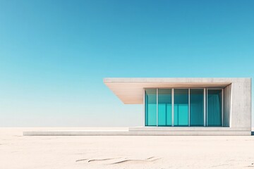 Fototapeta premium Modern Minimalist House in the Desert: Architectural Photography