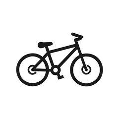 Simple Bicycle Outline Icon, Minimalist black outline icon of a bicycle, representing cycling, transportation, and outdoor activities, suitable for fitness and travel themes.
