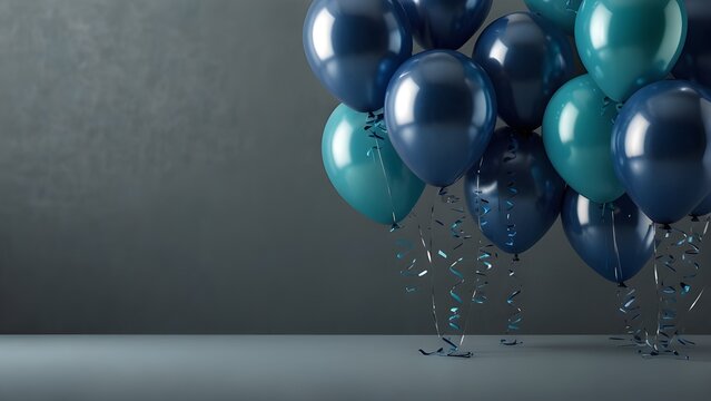 Celebration theme with festive, lovely blue balloons as the background banner