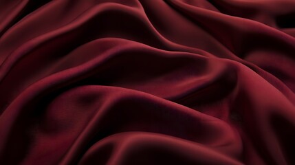 Obraz premium A sumptuous burgundy silk texture that exudes elegance and luxury, ideal for fashion, beauty, and romantic design concepts