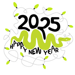 christmas poster 2025 with green snake