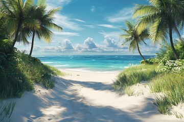 Hidden Pathway to a Tranquil Tropical Beach
