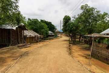 Villages in Bandarban district are homesteads of tribals on either side of the hilly road. Bandarban hill region is a tourist spot in Bangladesh. 