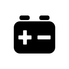 Battery accumulator simple icon. Flat design. White background