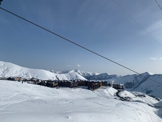 ski lift in the mountains