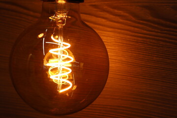 An Illuminating Vintage Light Bulb featuring an intricate Spiral Filament design