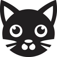 Cat head silhouette vector icon in EPS format. Ideal for pet, animal, and feline-themed designs. Perfect for logos, graphics, and projects related to cats, pets, and animal lovers.