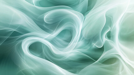 Obraz premium Abstract flowing green and white smoky background
