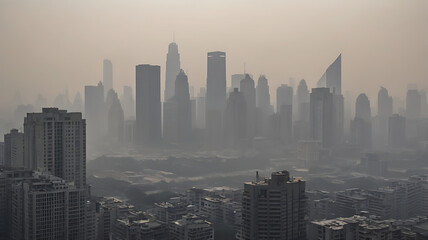Fototapeta premium A city skyline obscured