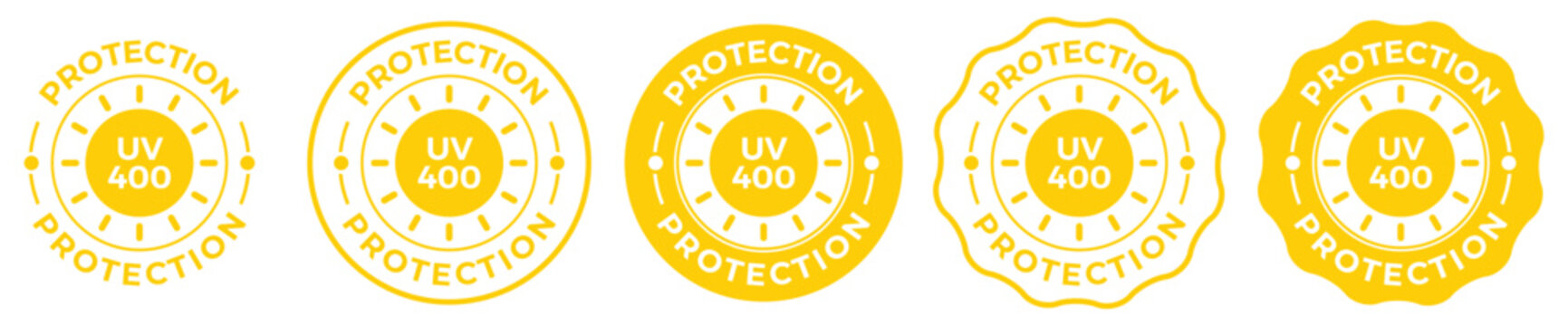 Protection UV 400 badge logo vector design. Suitable for product label