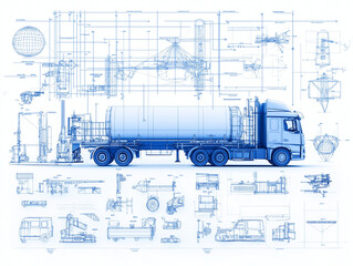 Blueprint Tanker Truck Design 
