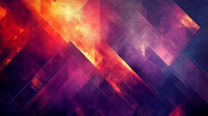 Abstract geometric background with vibrant red and purple tones