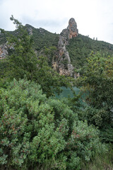 rock formations of Sant Llorenç de Montgai on the Segre river, Lleida.