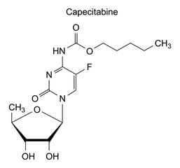 Chemical structure of capecitabine, drug substance