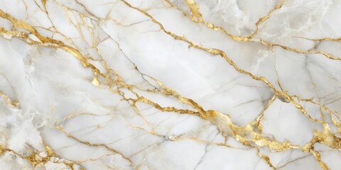 Naklejka premium White Marble with Gold Veins - Abstract Background, marble texture, gold veins, luxury, marble background