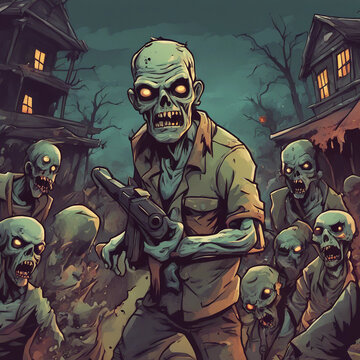 zombie game background illustration