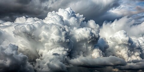Obraz premium Stormy Cumulus Clouds - A Dramatic Sky, Cumulus Clouds, Stormy Sky, Weather